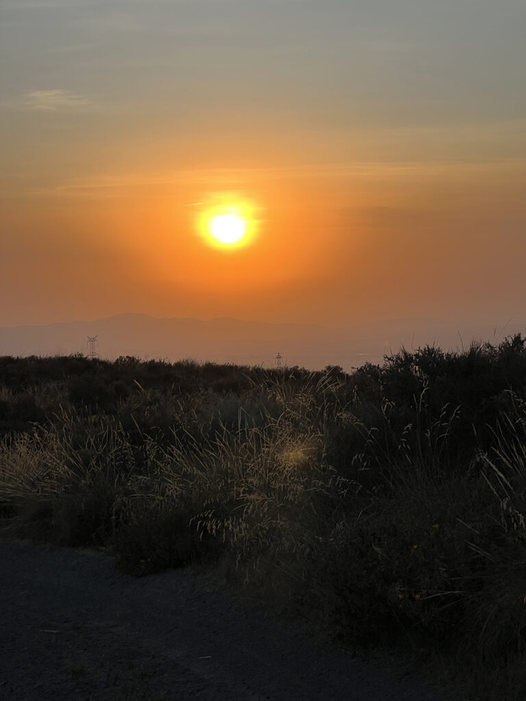 Sunset view at the end of the El Misti climb trail in Peru