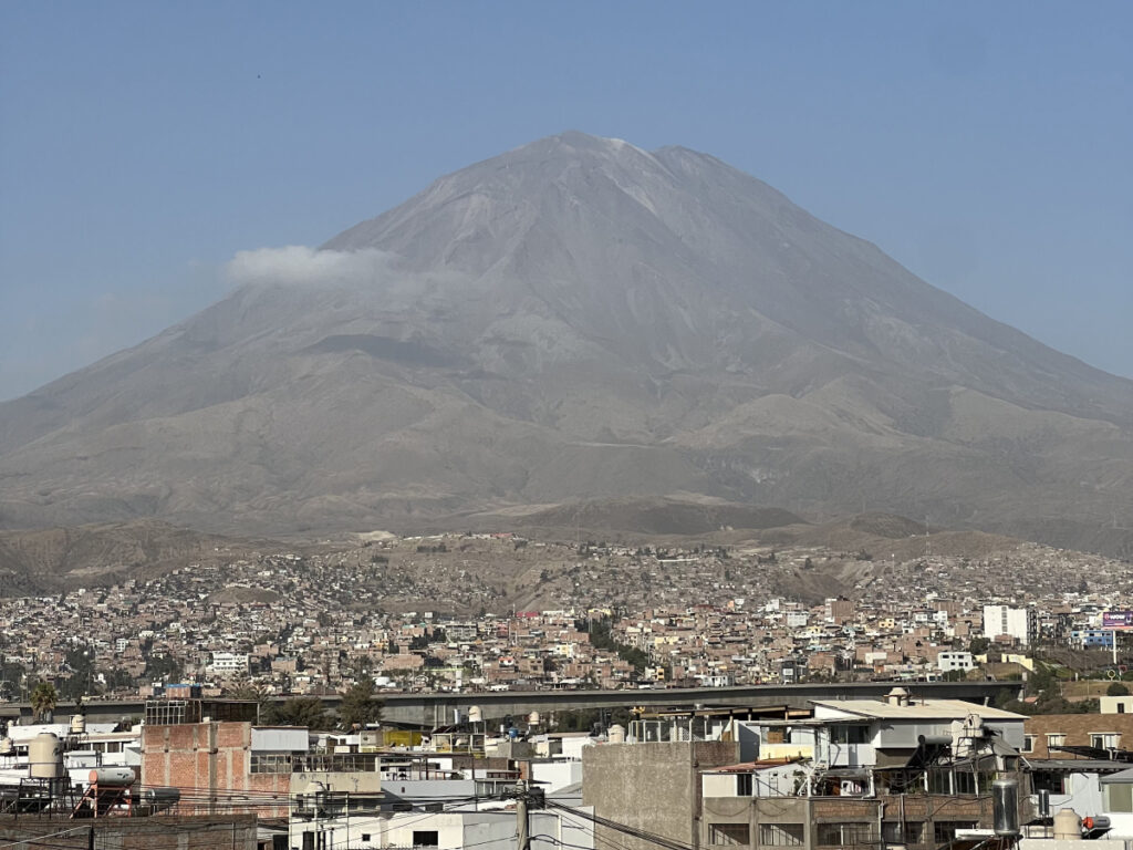 El Misti volcano rising above Arequipa, Peru, on a clear day