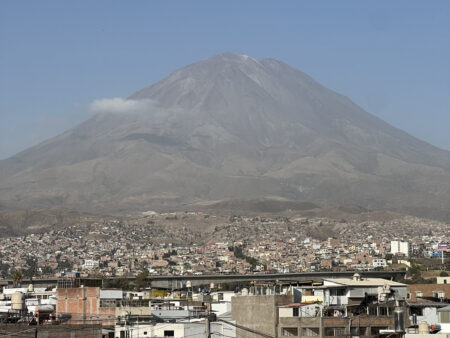 El Misti volcano rising above Arequipa, Peru, on a clear day