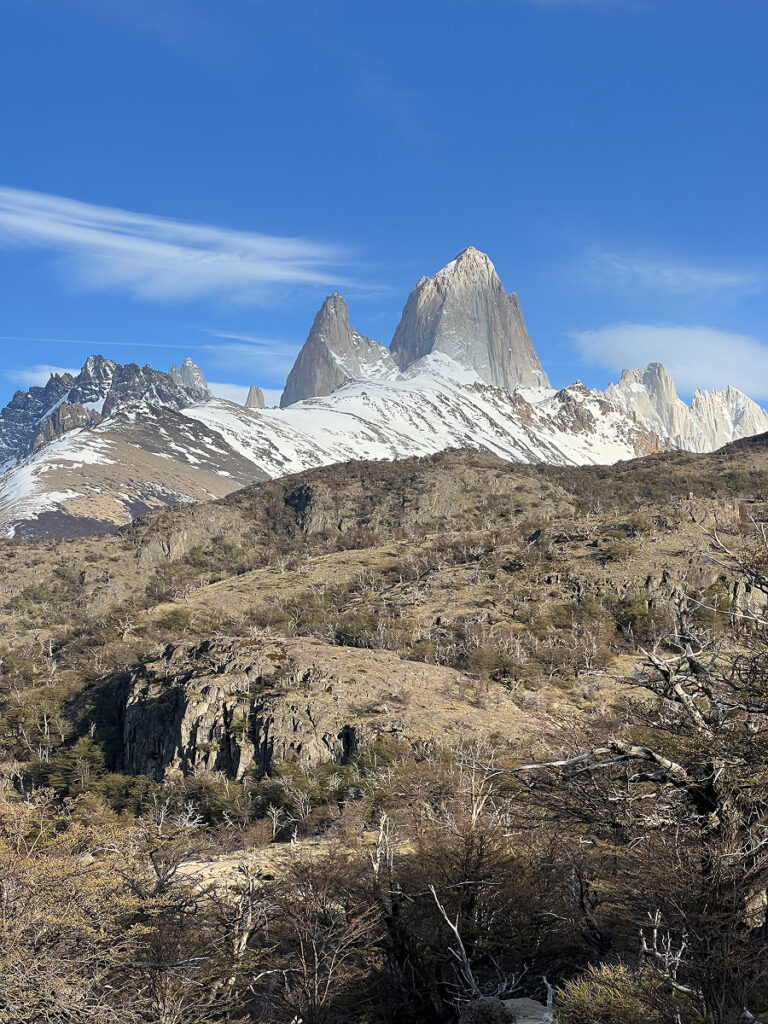 View of Mount Fitz Roy from the trail to Laguna de los Tres near El Chaltén, Argentina