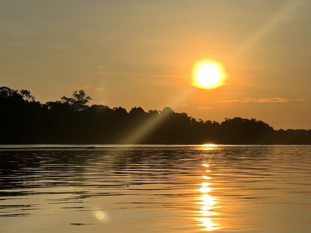 Sunset over the Amazon River near Nauta in the Peruvian Amazon